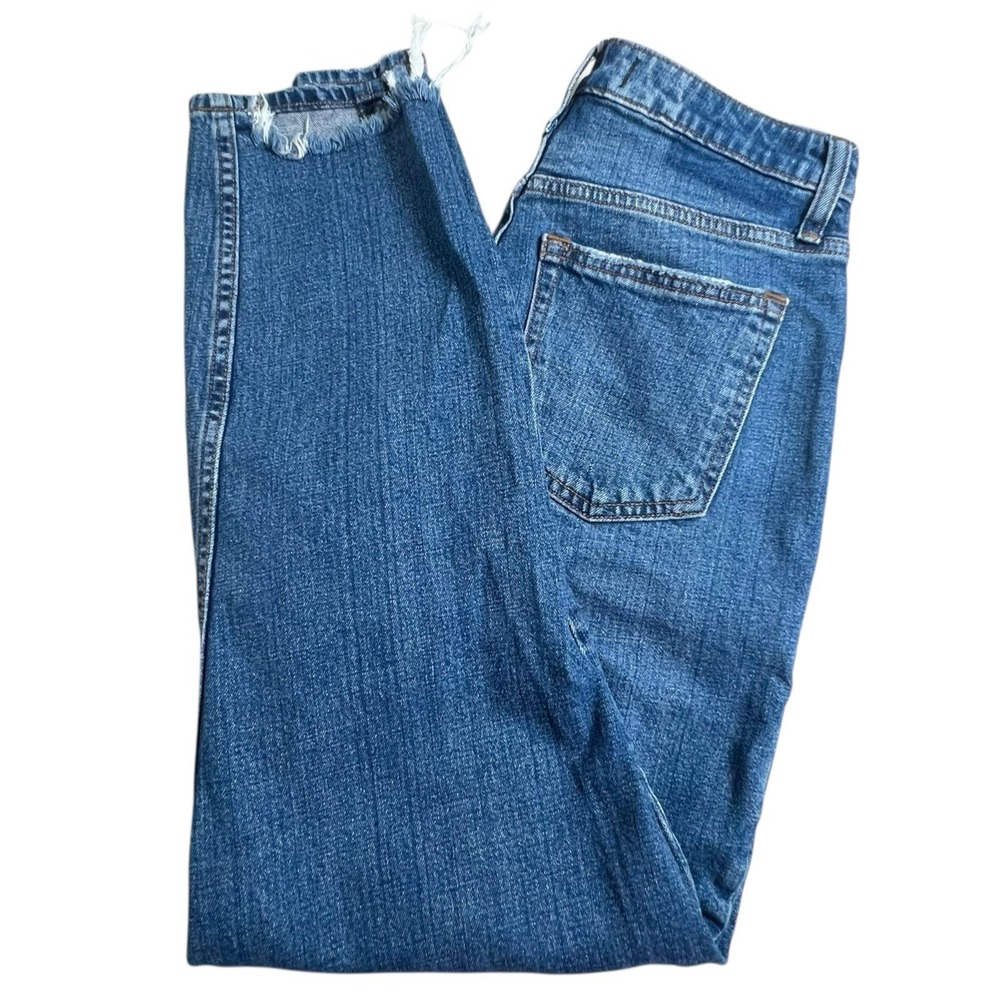 Abercrombie & Fitch Curve Love Womens 4 Long High Rise Mom Jeans Distressed